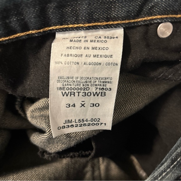 Wrangler Retro Men’s Relaxed Straight Jeans Size 34x30 Dark Blue Wash Cotton EUC - Picture 8 of 9